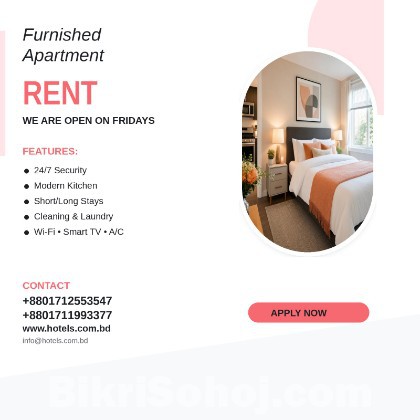 Fully Furnished Apartments for Rent in Bashundhara R/A, Dhak